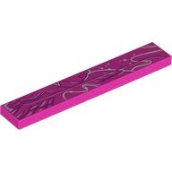 Visuel indicatif Rebrickable de Tuile 1 x 6 avec motif imprimé Graffiti blanc/violet foncé (Tile 1 x 6 with White/Dark Purple Graffiti Print)