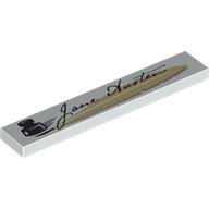 Visuel indicatif Rebrickable de Tuile 1 x 6 avec pot d'encre, motif imprimé Signature 'Jane Austen' (Tile 1 x 6 with Ink Pot, Signature 'Jane Austen' Print)