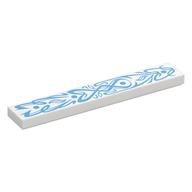 Visuel indicatif Rebrickable de Tuile 1 x 6 avec des décorations azur foncé motif imprimé (Tile 1 x 6 with Dark Azure Decorations Print)