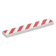 Visuel indicatif Rebrickable de Tuile 1 x 6 avec motif imprimé rouge danger rayures (Tile 1 x 6 with Red Danger Stripes Print)