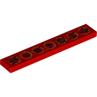 Visuel indicatif Rebrickable de Tuile 1 x 6 avec mandarine noire 'Enjoy yourself in the celebration of New Year' dans le motif imprimé de cercle d'or (Tile 1 x 6 with Black Mandarin 'Enjoy yourself in the celebration of New Year' in Gold Circle Print)