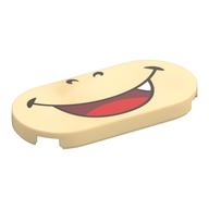 Tuile ronde Motif imprimé 2 x 4 avec bouche souriante avec 1 dent (Bowser Jr) (Tile Round 2 x 4 with Smiling Mouth with 1 Tooth (Bowser Jr) Print)
