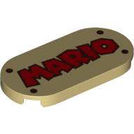 Visuel indicatif Rebrickable de Tuile ronde 2 x 4 avec motif imprimé 'MARIO' (Tile Round 2 x 4 with 'MARIO' Print)