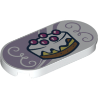 Visuel indicatif Rebrickable de Tuile ronde 2 x 4 avec motif imprimé gâteau (Tile Round 2 x 4 with Cake Print)
