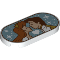 Visuel indicatif Rebrickable de Tuile ronde 2 x 4 avec motif imprimé Ariel et prince eric baiser (Tile Round 2 x 4 with Ariel and Prince Eric Kissing Print)