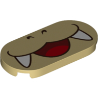 Tuile ronde Motif imprimé 2 x 4 avec bouche souriante avec crocs (Iggy Koopa) (Tile Round 2 x 4 with Smiling Mouth with Fangs (Iggy Koopa) Print)