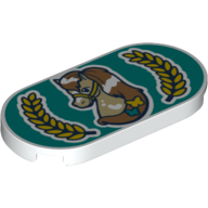 Visuel indicatif Rebrickable de Tuile ronde 2 x 4 avec motif imprimé tête de cheval (Tile Round 2 x 4 with Horse Head Print)