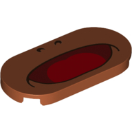 Tuile ronde 2 x 4 avec visage, grande bouche ouverte, motif imprimé langue (Tile Round 2 x 4 with Face, Big Open Mouth, Tongue Print)