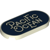 Visuel indicatif Rebrickable de Tuile ronde 2 x 4 avec 'Pacific Ocean' sur fond bleu foncé (Tile Round 2 x 4 with 'Pacific Ocean' on Dark Blue Background Print)