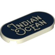Visuel indicatif Rebrickable de Tuile ronde 2 x 4 avec 'Indian Ocean' sur fond bleu foncé imprimé (Tile Round 2 x 4 with 'Indian Ocean' on Dark Blue Background Print)