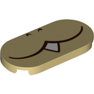 Tuile ronde 2 x 4 avec Bouche, Dent unique / Motif imprimé Fang (Tile Round 2 x 4 with Mouth, Single Tooth/Fang Print)