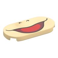 Tuile ronde 2 x 4 avec motif imprimé bouche souriante (Iggy) (Tile Round 2 x 4 with Smiling Mouth (Iggy) Print)