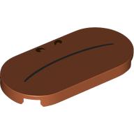 Tuile ronde 2 x 4 avec Bouche Noire, Motif imprimé Nez (Tile Round 2 x 4 with Black Mouth, Nose Print)