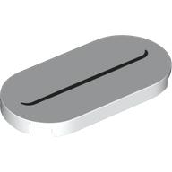 Tuile ronde 2 x 4 avec motif imprimé ligne noire / bouche (Tile Round 2 x 4 with Black Line / Mouth Print)