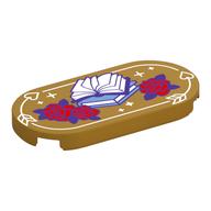 Visuel indicatif Rebrickable de Tuile ronde 2 x 4 avec des livres, motif imprimé Roses (Tile Round 2 x 4 with Books, Roses Print)
