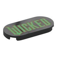 Visuel indicatif Rebrickable de Tuile ronde 2 x 4 avec motif imprimé vert 'WICKED' (Tile Round 2 x 4 with Green 'WICKED' Print)