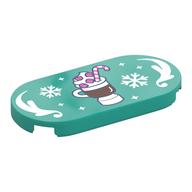 Visuel indicatif Rebrickable de Tuile ronde 2 x 4 avec dimanche, flocons de neige blancs, décorations motif imprimé (Tile Round 2 x 4 with Sunday, White Snowflakes, Decorations Print)