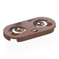 Visuel indicatif Rebrickable de Tuile ronde 2 x 4 avec visage, yeux bruns, fard à paupières brun rougeâtre, joues, lèvres motif imprimé (Tile Round 2 x 4 with Face, Brown Eyes, Reddish Brown Eyeshadow, Cheeks, Lips Print)