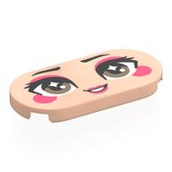 Visuel indicatif Rebrickable de Tuile ronde 2 x 4 avec visage, yeux gris, fard à paupières corail, joues, lèvres motif imprimé (Tile Round 2 x 4 with Face, Grey Eyes, Coral Eyeshadow, Cheeks, Lips Print)