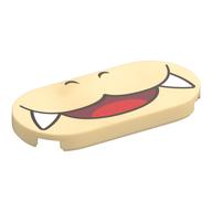 Tuile ronde 2 x 4 avec bouche souriante avec motif imprimé 2 crocs (Tile Round 2 x 4 with Smiling Mouth with 2 Fangs Print)