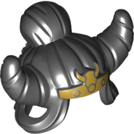 Cheveux et tiare, chignon, 2 cornes, motif imprimé tiare doré (Hair and Tiara, Bun, 2 Horns, Golden Tiara Print)