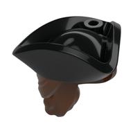Visuel indicatif Rebrickable de Cheveux et chapeau, chapeau de pirate Tricorne noir avec queue de cheval (Hair and Hat, Pirate Hat Tricorne Black with Ponytail)