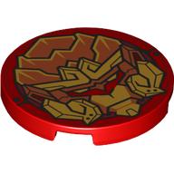 Visuel indicatif Rebrickable de Tuile ronde 3 x 3 avec motif imprimé monkie king or (Tile Round 3 x 3 with Gold Monkie King Print)