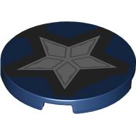 Visuel indicatif Rebrickable de Tuile ronde 3 x 3 avec motif imprimé étoile argentée (Tile Round 3 x 3 with Silver Star Print)