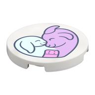 Visuel indicatif Rebrickable de Tuile ronde 3 x 3 avec chèvre, mouton en forme de cœur, motif imprimé bandage (Tile Round 3 x 3 with Goat, Sheep in Heart Shape, Bandage Print)