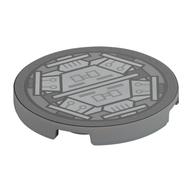 Visuel indicatif Rebrickable de Tuile ronde 3 x 3 avec motif imprimé sas (Tile Round 3 x 3 with Airlock Print)