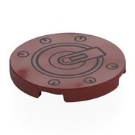 Visuel indicatif Rebrickable de Tuile ronde 3 x 3 avec rivets, cercle (charnière) motif imprimé (Tile Round 3 x 3 with Rivets, Circle (Droid Hinge) Print)