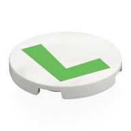 Visuel indicatif Rebrickable de Tuile ronde 3 x 3 avec motif imprimé vert vif 'L' (Tile Round 3 x 3 with Bright Green 'L' Print)