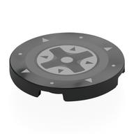 Visuel indicatif Rebrickable de Tuile ronde 3 x 3 avec bouton de commande gris bleuté clair/gris bleuté foncé (Tile Round 3 x 3 with Light Bluish Grey/Dark Bluish Grey SEGA Control Button Print)