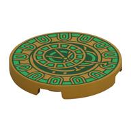 Visuel indicatif Rebrickable de Tuile ronde 3 x 3 avec motif imprimé horloge vert vif (Tile Round 3 x 3 with Bright Green Clock Print)