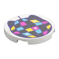 Visuel indicatif Rebrickable de Tuile ronde 3 x 3 avec motif imprimé boule disco kitty (Tile Round 3 x 3 with Kitty Disco Ball Print)