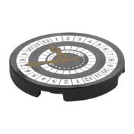 Visuel indicatif Rebrickable de Tuile ronde 3 x 3 avec horloge, 24 heures motif imprimé (Tile Round 3 x 3 with Clock, 24 Hours Print)