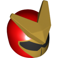 Casque avec grande forme en V d'or sur le dessus et motif imprimé Visière noire (Helmet with Large Gold V Shape on Top and Black Visor Print)
