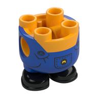Minion corps, bleu salopette, m logo motif imprimé (Minion Body, Blue Overalls, M Logo Print)