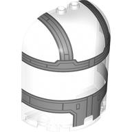 Visuel indicatif Rebrickable de Cylindre demi 3 x 6 x 6 fermé sur le dessus avec 2 tenons avec motif imprimé cockpit (crête de rasoir) (Cylinder Half 3 x 6 x 6 Closed on Top with 2 Studs with Cockpit Print (Razor Crest))