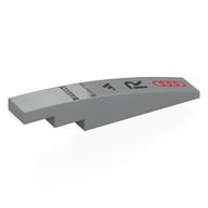 Visuel indicatif Rebrickable de Brique courbée 1 x 6 avec sponsors noirs, rouge Audi Logo imprimé (Brick Curved 1 x 6 with Black Sponsors, Red Audi Logo Print)