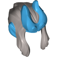 Cheveux avec des cornes et des oreilles, motif azur moyen (Hair with Horns and Ears, Medium Azure Pattern)