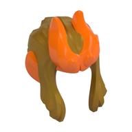 Cheveux avec des cornes et des oreilles, motif orange (Hair with Horns and Ears, Orange Pattern)