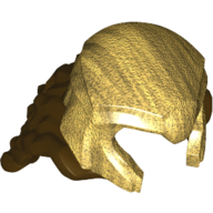 Visuel indicatif Rebrickable de Cheveux et casque, long bouclé, modèle de casque en or nacré (Hair and Helmet, Long Curly, Pearl Gold Helmet Pattern)