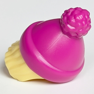 Visuel indicatif Rebrickable de Cheveux et chapeau, motif magenta avec des cheveux longueur épaule droite (Hair and Hat, Magenta Pattern with Hair Straight Shoulder Length)