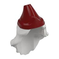 Cheveux et chapeau, longs cheveux ondulés, motif chapeau rouge foncé (Hair and Hat, Long Wavy Hair, Dark Red Hat Pattern)