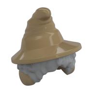 Cheveux et chapeau, chapeau de sorcière floppy avec des cheveux courts gris bleuté foncé et des cache-oreilles (Hair and Hat, Floppy Witch Hat with Dark Bluish Grey Short Bushy Hair and Ear Muffs)