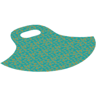 Jupe accessoire de taille, courte et évasée, grand trou, paillettes d'or motif imprimé (Hipwear Skirt, Short and Flared, Large Hole, Gold Speckles Print)
