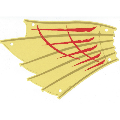 Visuel indicatif Rebrickable de Voile 27 x 20 avec motif imprimé beige foncé / lignes rouges (destiny bounty) (Sail 27 x 20 with Dark Tan/Red Lines Print (Destiny Bounty))