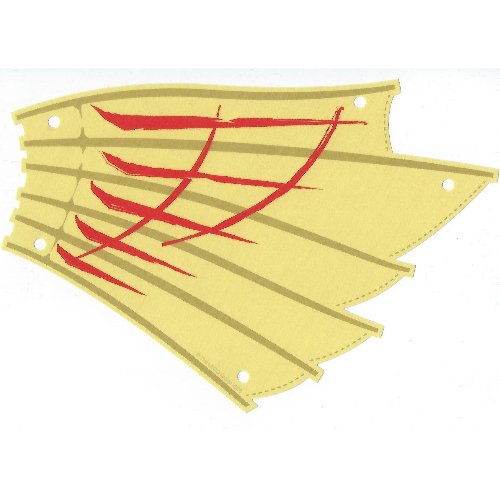 Visuel indicatif Rebrickable de Voile 27 x 20 avec motif imprimé beige foncé / lignes rouges (destiny bounty) (Sail 27 x 20 with Dark Tan/Red Lines Print (Destiny Bounty))