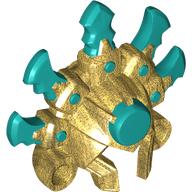 Visuel indicatif Rebrickable de Casque / Coiffe, avec des cornes turquoise foncé et motif cercle (Helmet / Headdress, with Dark Turquoise Horns and Circle Pattern)